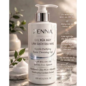 Gel rửa mặt làm sạch dịu nhẹ Zenna. Gentle Purifying Facial Cleansing Gel 100ml