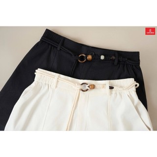 6QSA01 Quần short nữ CARDINA chất liệu kaki mềm cạp cao cách điệu kiểu dáng thanh lịch trẻ trung 6QSA01