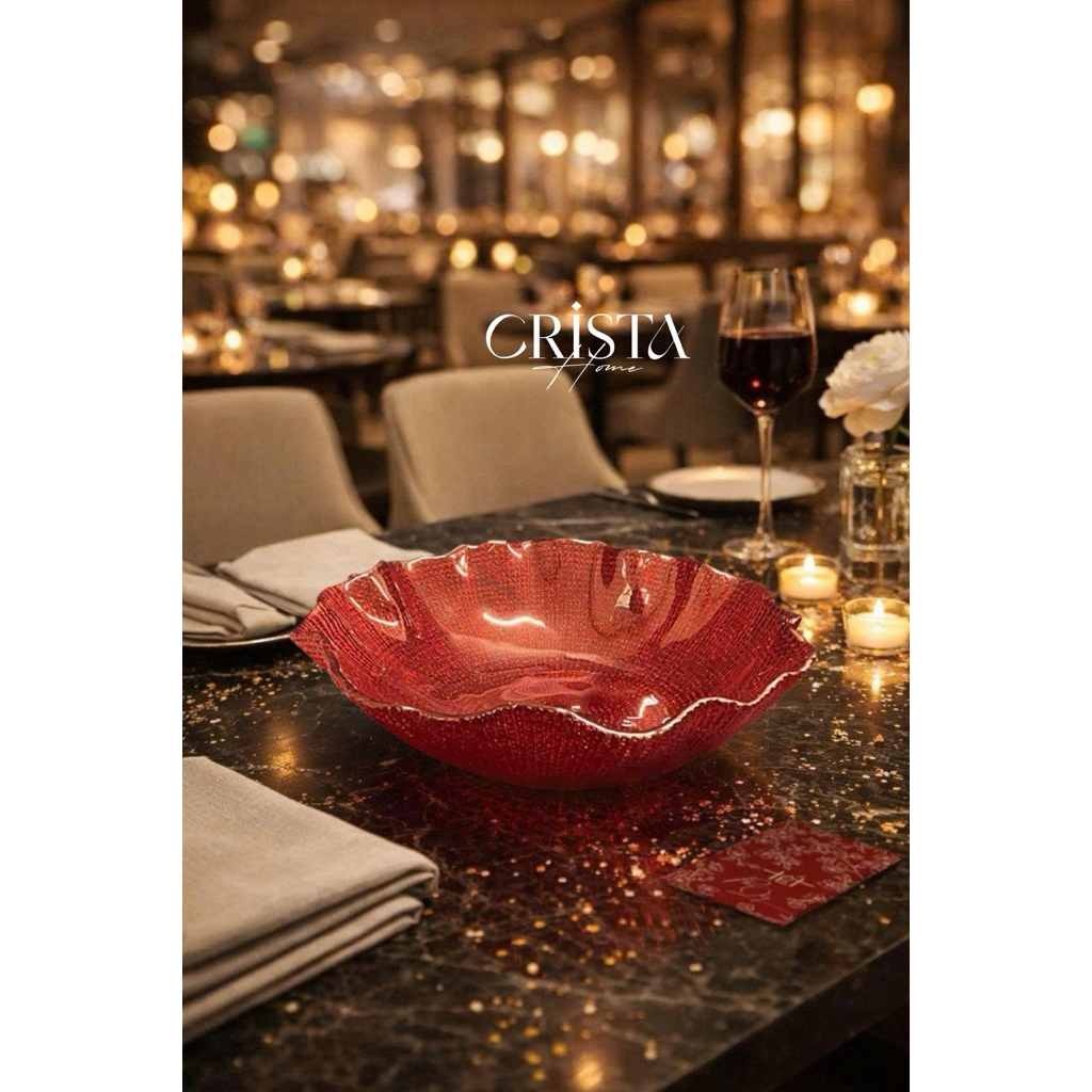 TÔ THỦY TINH VÂN LƯỚI CRISTA HOME 28CM CAO CẤP