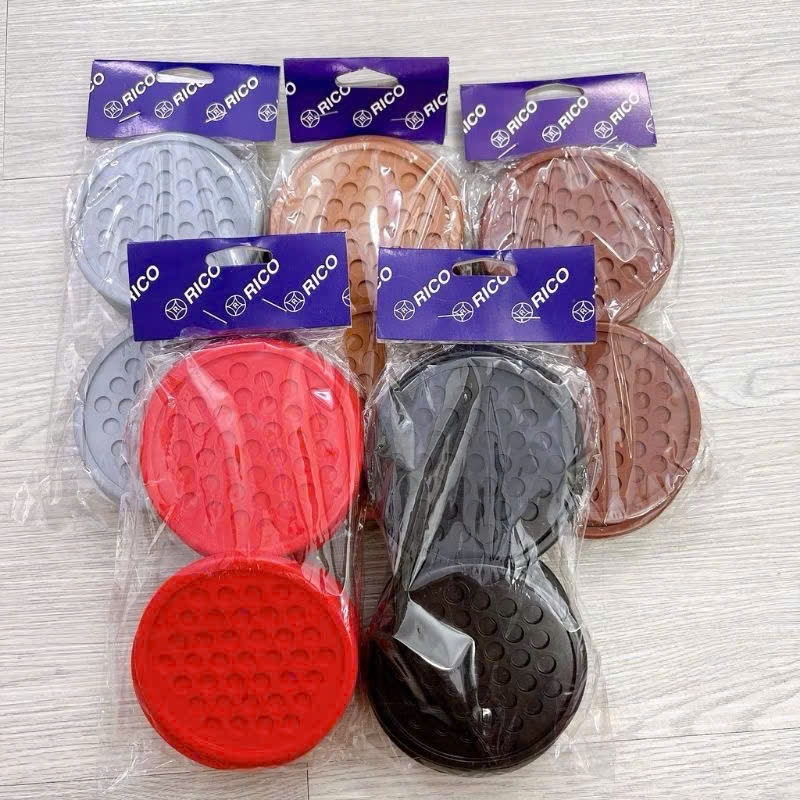 Bộ 10 miếng lót ly dạng tròn gai nhọn dùng để lót ly cf, sinh tố - Lót ly dẻo nhựa RICO (9cm) đủ màu