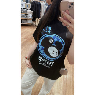 Áo Thun Hình In Chuột Chất Cotton 2 Mặt Thời Trang Nam Nữ Form Áo Rộng