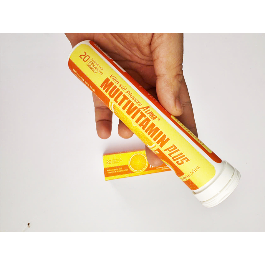 Viên Sủi Plusszs Multivitamin Plus ( Hương Cam), Hỗ Trợ Bổ Sung Vitamin và Khoáng Chất, Typ 20 viên