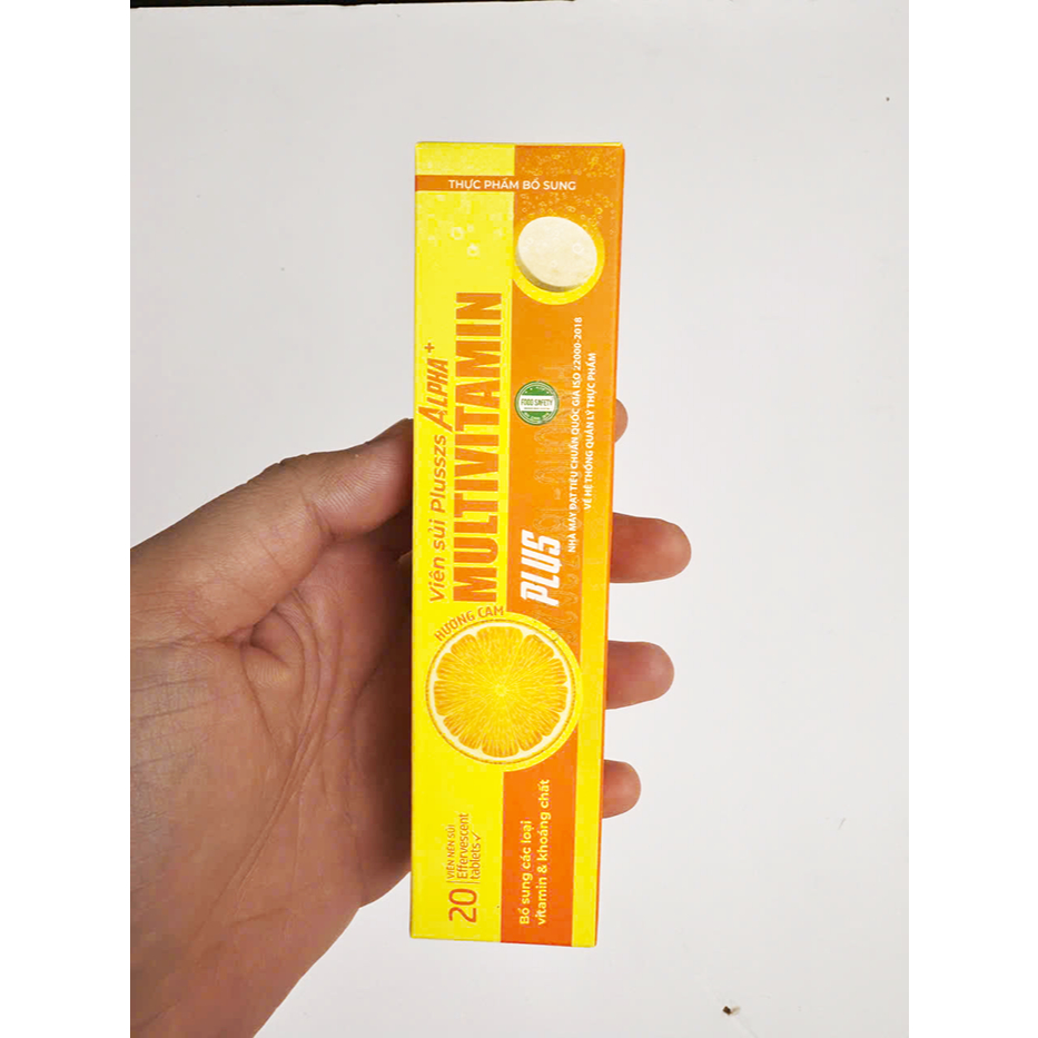 Viên Sủi Plusszs Multivitamin Plus ( Hương Cam), Hỗ Trợ Bổ Sung Vitamin và Khoáng Chất, Typ 20 viên
