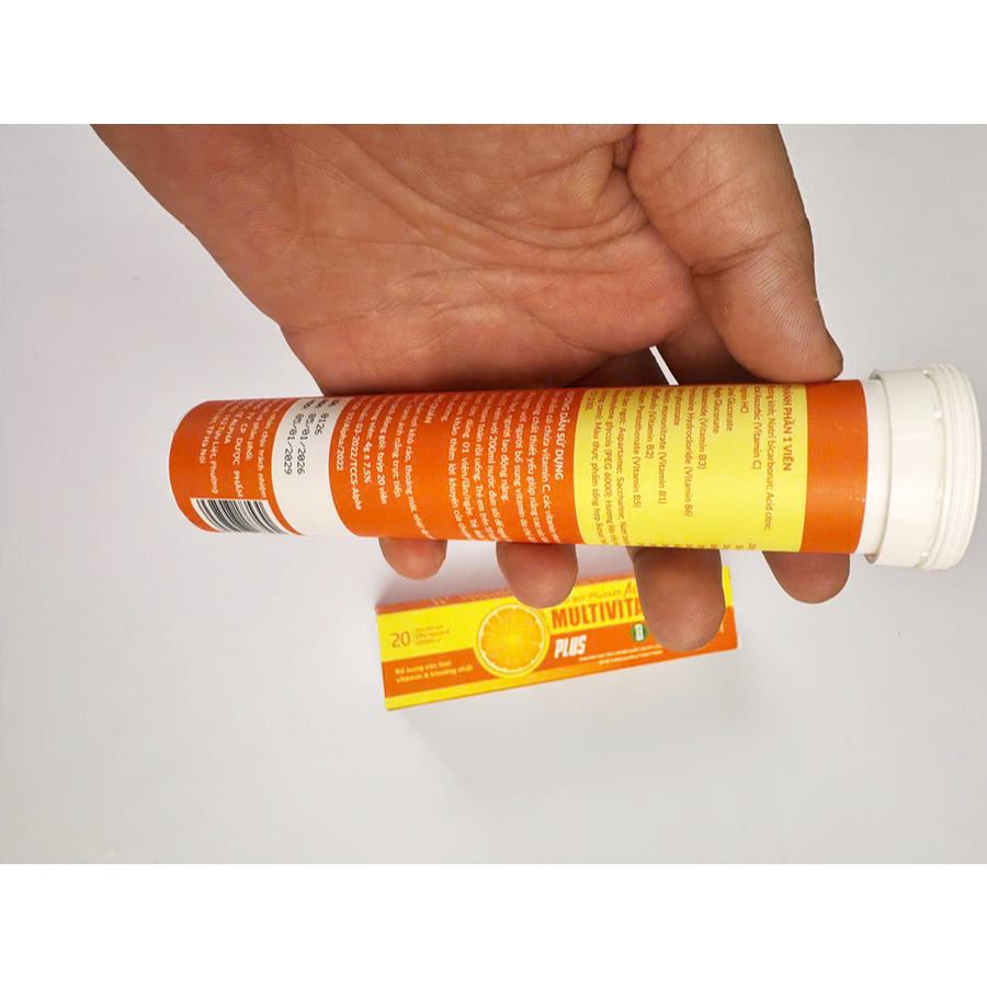 Viên Sủi Plusszs Multivitamin Plus ( Hương Cam), Hỗ Trợ Bổ Sung Vitamin và Khoáng Chất, Typ 20 viên