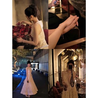 Set đồ đi tiệc nữ quyến rũ áo ren corset đính nơ kèm chân váy voan tầng xòe