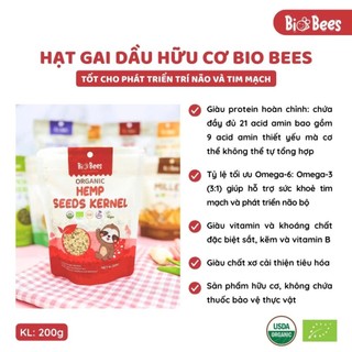 Hạt gai d a u hữu cơ Aztec Organics/ BioBees/ Kirkland Signature Organic Hem p Seeds
