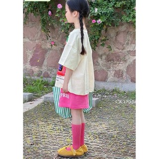 [B&G] Sét bộ áo thun form rộng in hình mèo kết hợp quần short năng động chi bé gái từ 10-45kg
