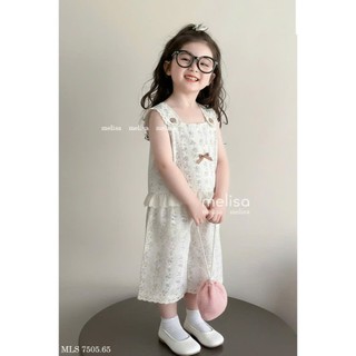 [B&G] Sét bộ hoa nhí áo sát nách kèm quần lửng phối ren mùa hè cho bé gái từ 10-45kg