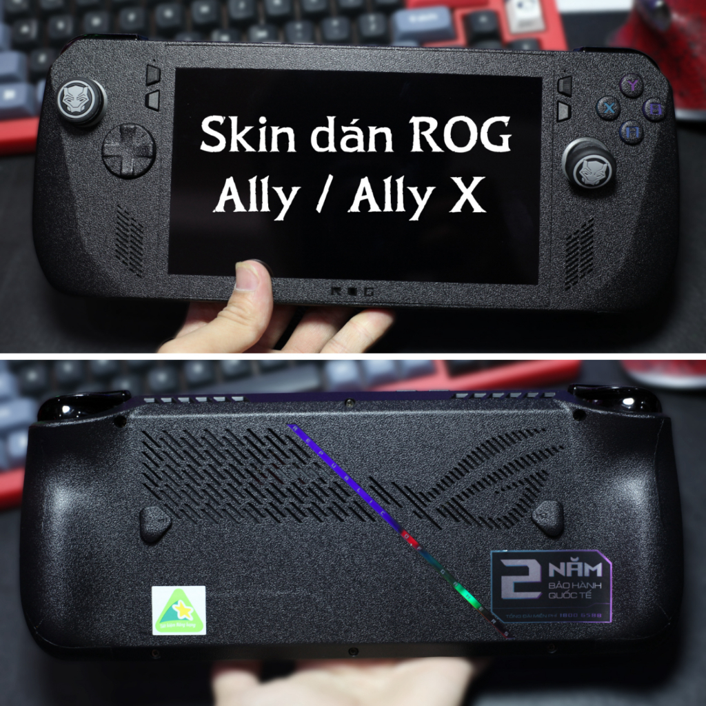 Skin dán ROG Ally / Ally X mẫu đen nhám sần | Miếng dán decal cho máy chơi game Asus màu đen