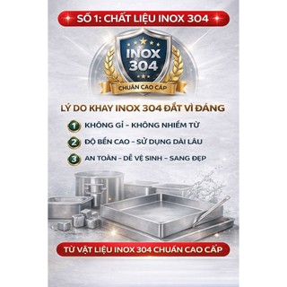 Khay Inox công nghiệp - khay inox 304 chữ nhật - Gia công theo yêu cầu