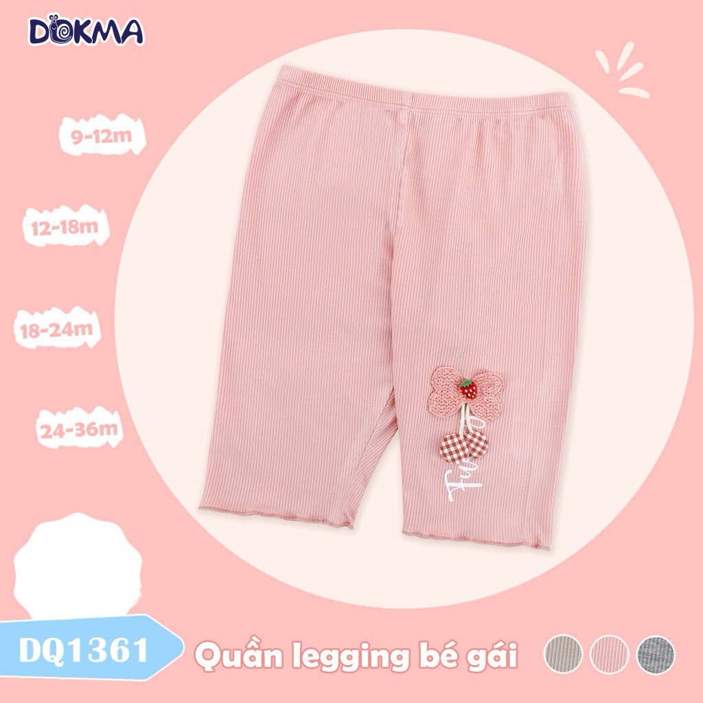 (8-17kg) Quần Legging Lửng Viền Bèo Bé Gái Dokma DQ1385, DQ1361, DQ2150, DQ2788