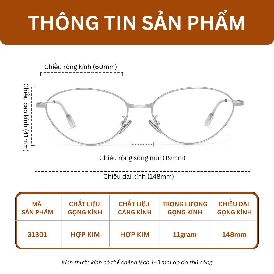 Kính Mắt Thời Trang MOCO 31301 Dáng Mắt Mèo Sang Trọng, Phong Cách Thanh Lịch Cho Nữ