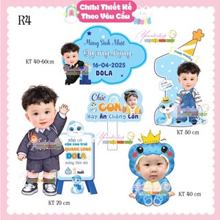 Chibi bé trai nhiều chủ đề trang trí thôi nôi, sinh nhật cho bé Yến Nhi Shop