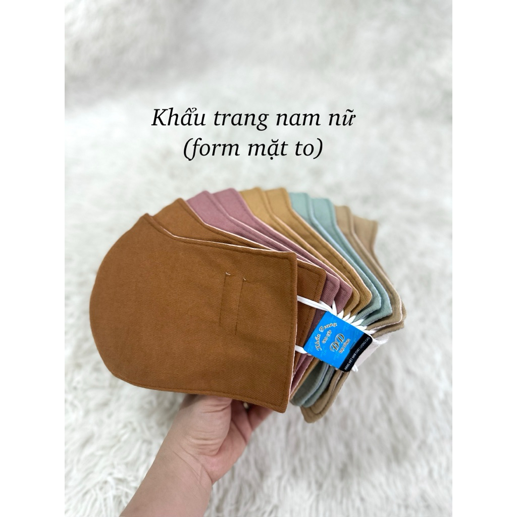 COMBO 10 Khẩu Trang Vải Mềm Nam Nữ, Thoáng Khí, Không Đau Tai