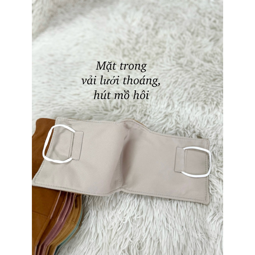 COMBO 10 Khẩu Trang Vải Mềm Nam Nữ, Thoáng Khí, Không Đau Tai