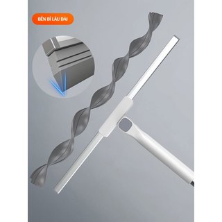 Cây gạt nước sàn nhà tắm HomieTech đầu silicone xoay 180°, cán Inox, gạt nước và quét bụi tóc
