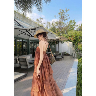 Váy Đầm Nữ 2s Phối Chân Ren Dáng Dài Maxi Chou, Váy Nữ Maxi Xoè Fom Suông Điệu Đà