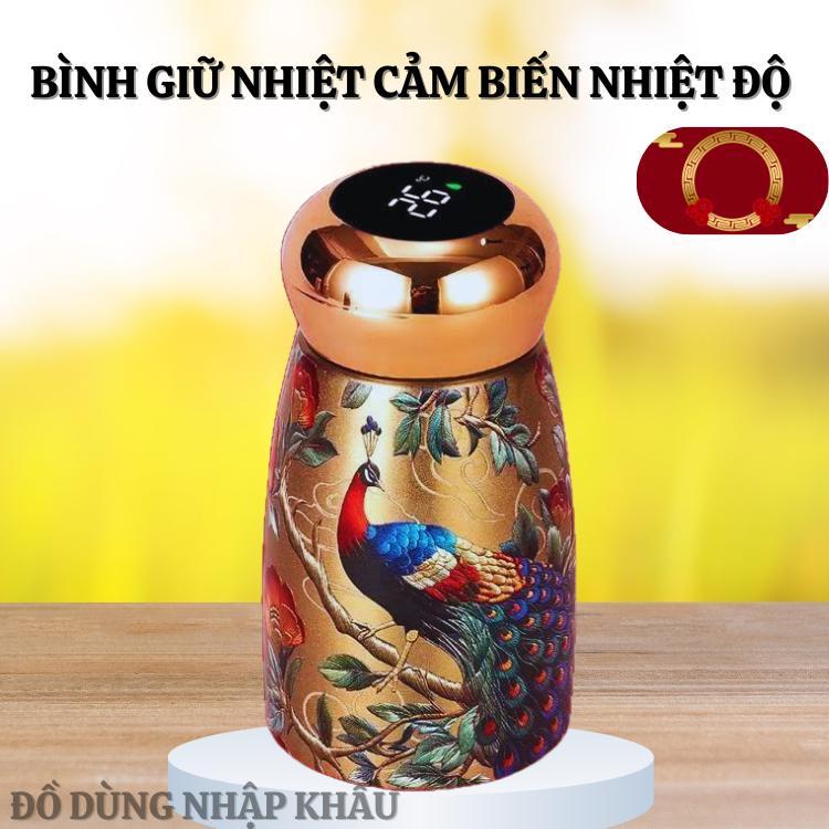 Bình cafe giữ nhiệt Inox 316 dung tích 230ml họa tiết 3D phong cách Trung Hoa huyền bí