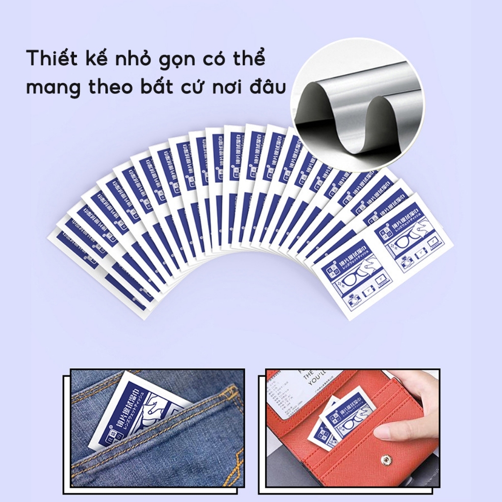 Hộp 100 Khăn lau kính mắt kính cận, Giấy lau kính nano chống sương mờ vân tay, bụi bẩn tiện lợi TitiHome