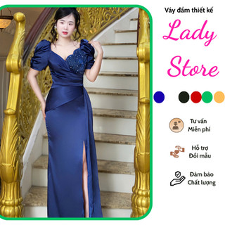 Đầm dạ hội maxi lụa kết hợp đính kết dành cho nữ đi dự tiệc, sinh nhật, lễ,...M064