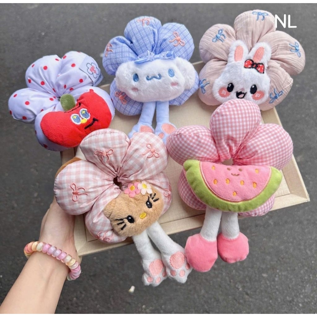 Dây Buộc Tóc Hoạt Hình, Mông Dễ Thương, Phụ Kiện Tóc Bé Gái Thu Đông, Cột Tóc Búi Tròn Siêu Xinh