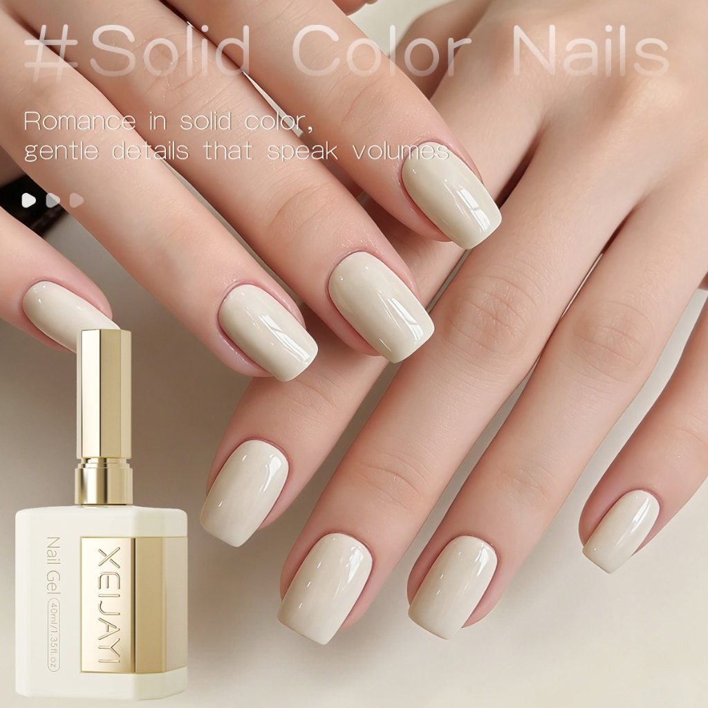XEIJAYI 40ml - New Creamy Apricot White Gel Nail Polish, bền màu và phù hợp sử dụng hàng ngày.
