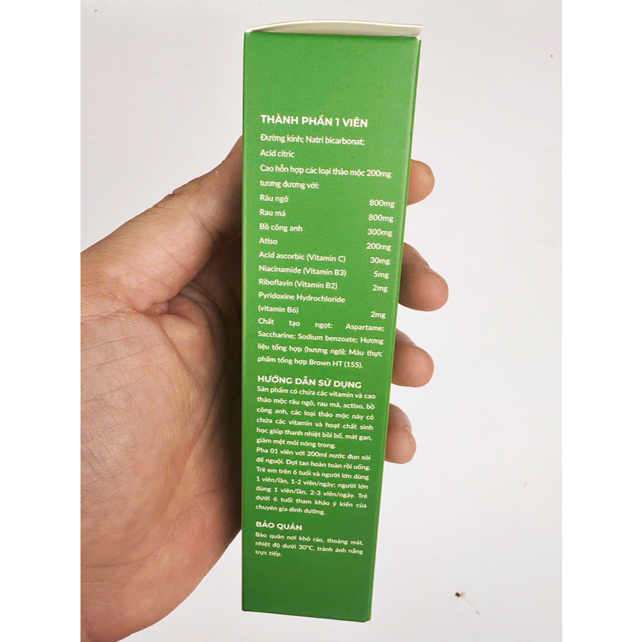 Sủi Thanh Nhiệt Plusszs Actiso, Hỗ Trợ Thanh Nhiệt, Giải Độc, Mát Gan, typ 20 viên