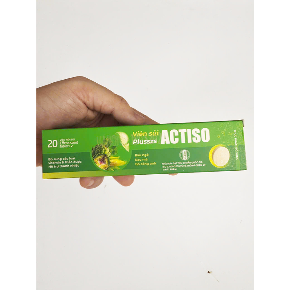 Sủi Thanh Nhiệt Plusszs Actiso, Hỗ Trợ Thanh Nhiệt, Giải Độc, Mát Gan, typ 20 viên