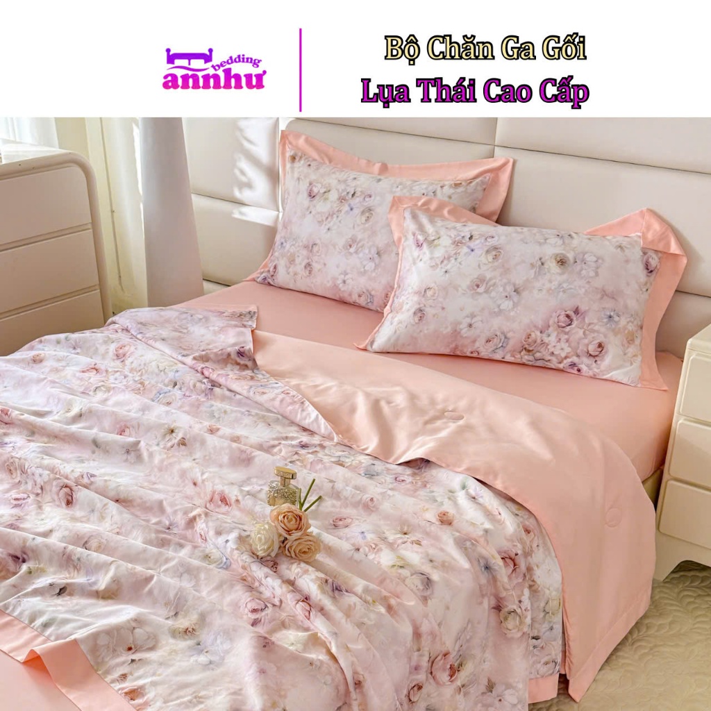 Bộ Chăn Ga Gối Lụa Thái 4 Món DigiSilk™ New 2026 – In Kỹ Thuật Số Cao Cấp An Như Bedding