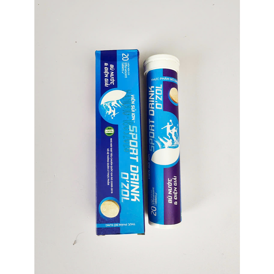 Viên sủi ION+ Sport Drink O'ZOL, Bù điện giải, Bù khoáng, Bù nước, Tuýp 20 viên