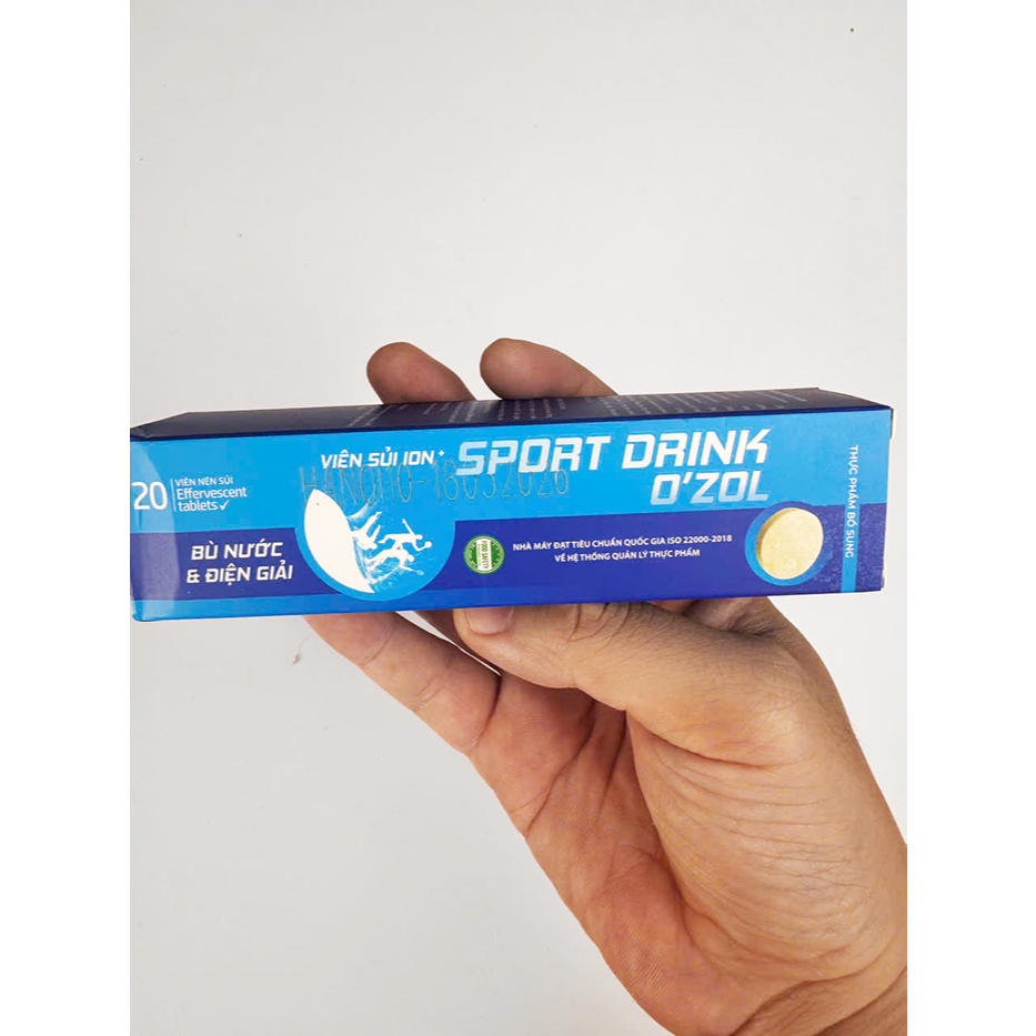 Viên sủi ION+ Sport Drink O'ZOL, Bù điện giải, Bù khoáng, Bù nước, Tuýp 20 viên