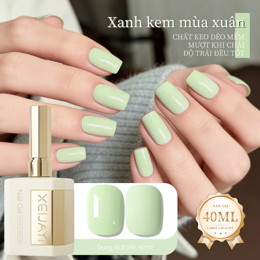 XEIJAYI 40ml-Sơn móng tay dạng gel màu xanh lá cây, bền màu,phù hợp cho salon và tự làm móng tại nhà