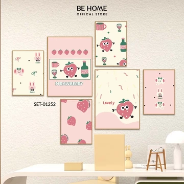 Set 6 Tranh Dán Tường Gấu Cute, Ngộ Nghĩnh, Decor Phòng Khách, Phòng Ngủ, Phòng Bé Yêu, Decor Quán Cafe - BeHome Decor