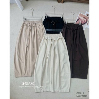 [Mẫu New ] Quần Kaki Thô ELEGANTE Ống Rộng Cong Chất Kaki Mền Mịn Mát Che Khuyết Điểm Đôi Chân Cực Tốt