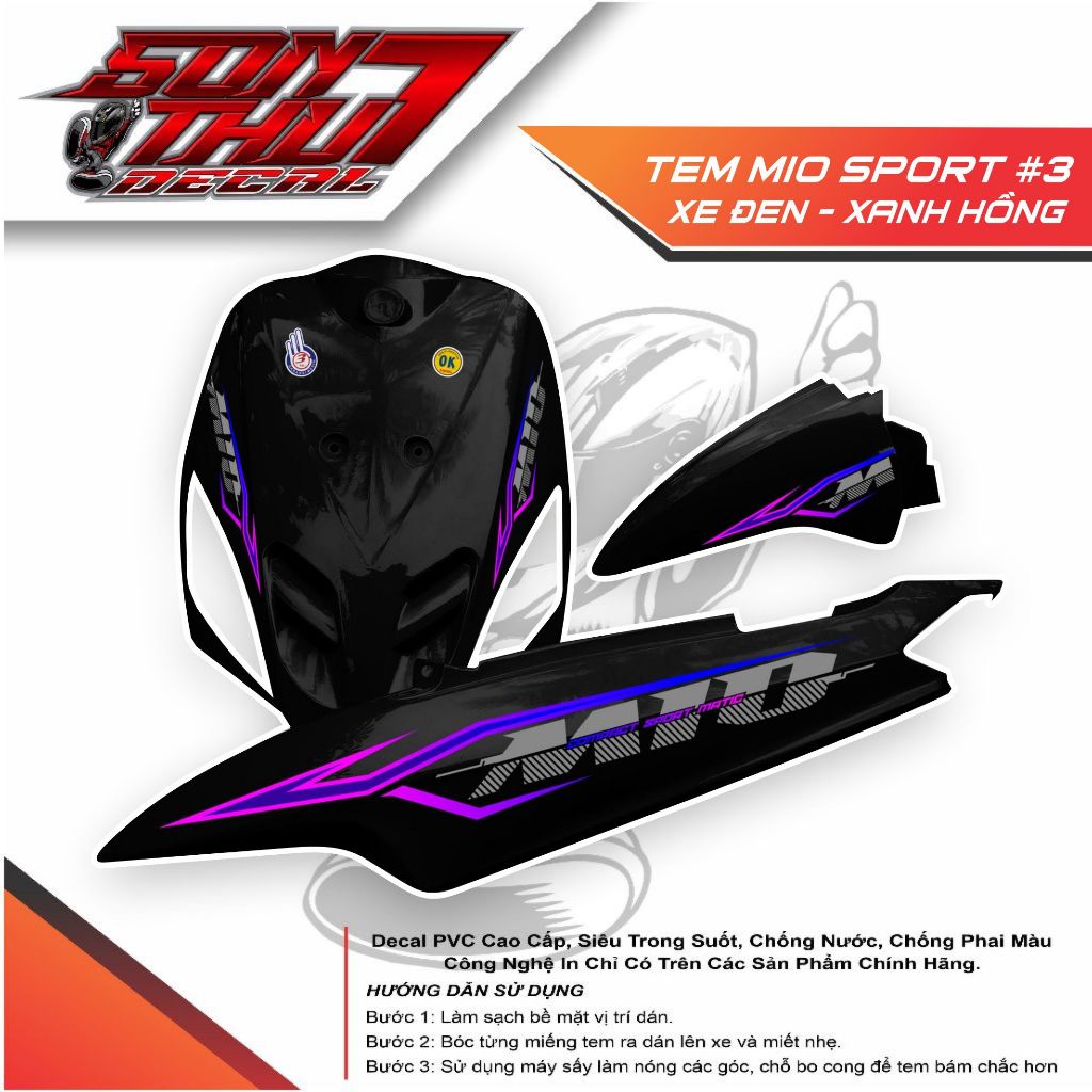 Tem xe Mio Sport #3 TEM XE MIO SPORT #33 (CHẤT LƯỢNG CAO - SẮC NÉT)