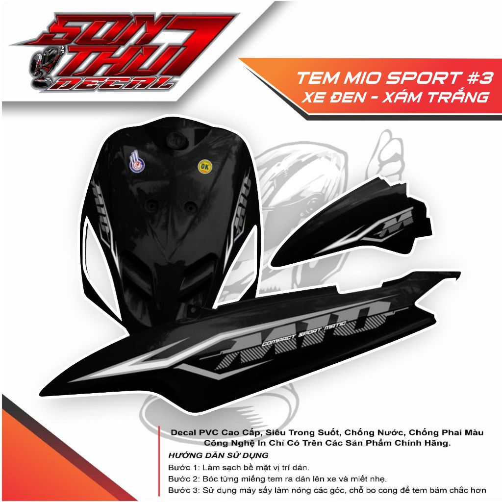 Tem xe Mio Sport #3 TEM XE MIO SPORT #33 (CHẤT LƯỢNG CAO - SẮC NÉT)