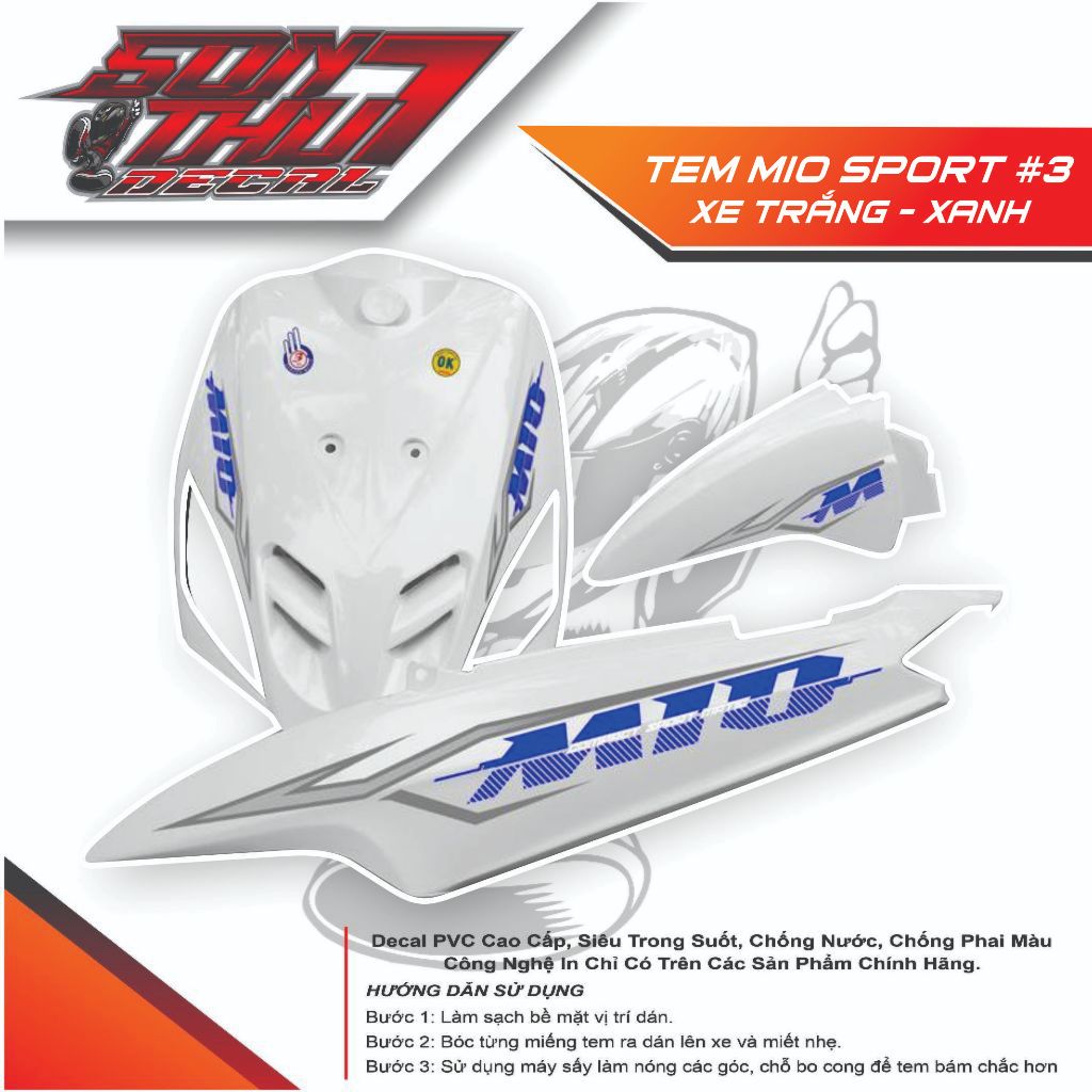 Tem xe Mio Sport #3 TEM XE MIO SPORT #33 (CHẤT LƯỢNG CAO - SẮC NÉT)