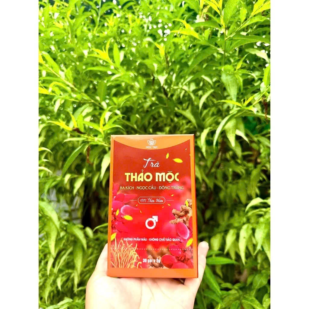Trà Thảo Mộc Ba Kích Ngọc Cẩu Đông Trùng Chính Hãng Cao Cấp ✅ Trà tăng cường sinh lý nam bổ thận cường dương hộp 30 gói