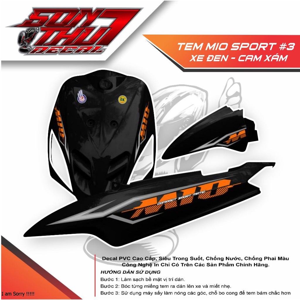 Tem xe Mio Sport #3 TEM XE MIO SPORT #33 (CHẤT LƯỢNG CAO - SẮC NÉT)