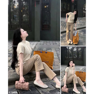 Jeans nâu ống đứng co dãn