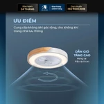 Quạt Trần Phòng Khách ATH LIGHTING Mẫu Cải Tiến Có Lắc Đầu 360 Độ 6 Cấp Độ Gió Kết Hợp Đèn 3 Màu Có Điều Khiển và APP ĐT — ảnh 3