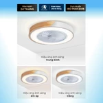 Quạt Trần Phòng Khách ATH LIGHTING Mẫu Cải Tiến Có Lắc Đầu 360 Độ 6 Cấp Độ Gió Kết Hợp Đèn 3 Màu Có Điều Khiển và APP ĐT — ảnh 4