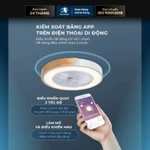Quạt Trần Phòng Khách ATH LIGHTING Mẫu Cải Tiến Có Lắc Đầu 360 Độ 6 Cấp Độ Gió Kết Hợp Đèn 3 Màu Có Điều Khiển và APP ĐT — ảnh 5
