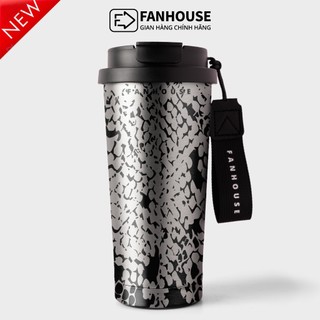 Bình giữ nhiệt LatteCup inox 316 phủ sứ cao cấp, cốc giữ nhiệt 530ml Fan House, tặng túi canvas
