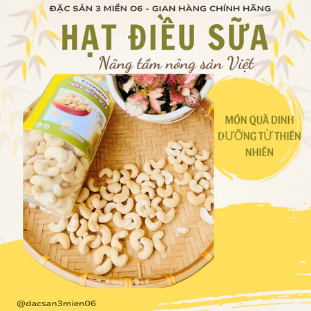 500G HẠT ĐIỀU TƯƠI/HẠT ĐIỀU SỐNG Làm Sữa. Hạt loại A Cồ. Điều Bình Phước sạch chuẩn xuất khẩu