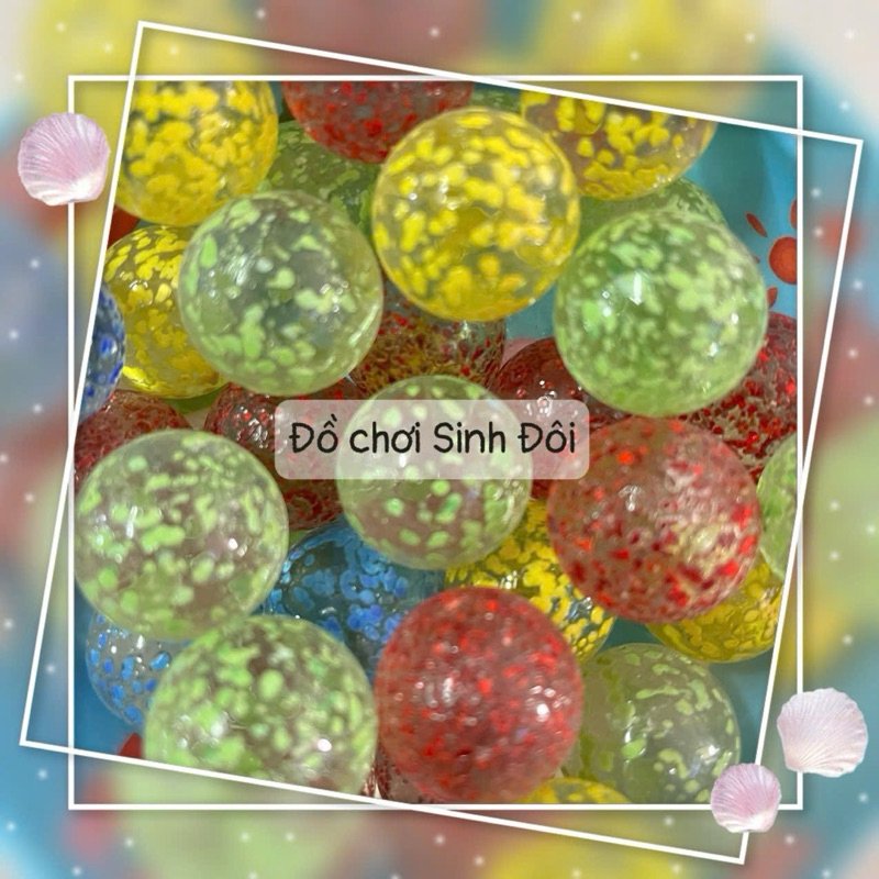 bi thủy tinh mè trong  lớn 25mm – Bi ve tuổi thơ, dùng trang trí rất xinh