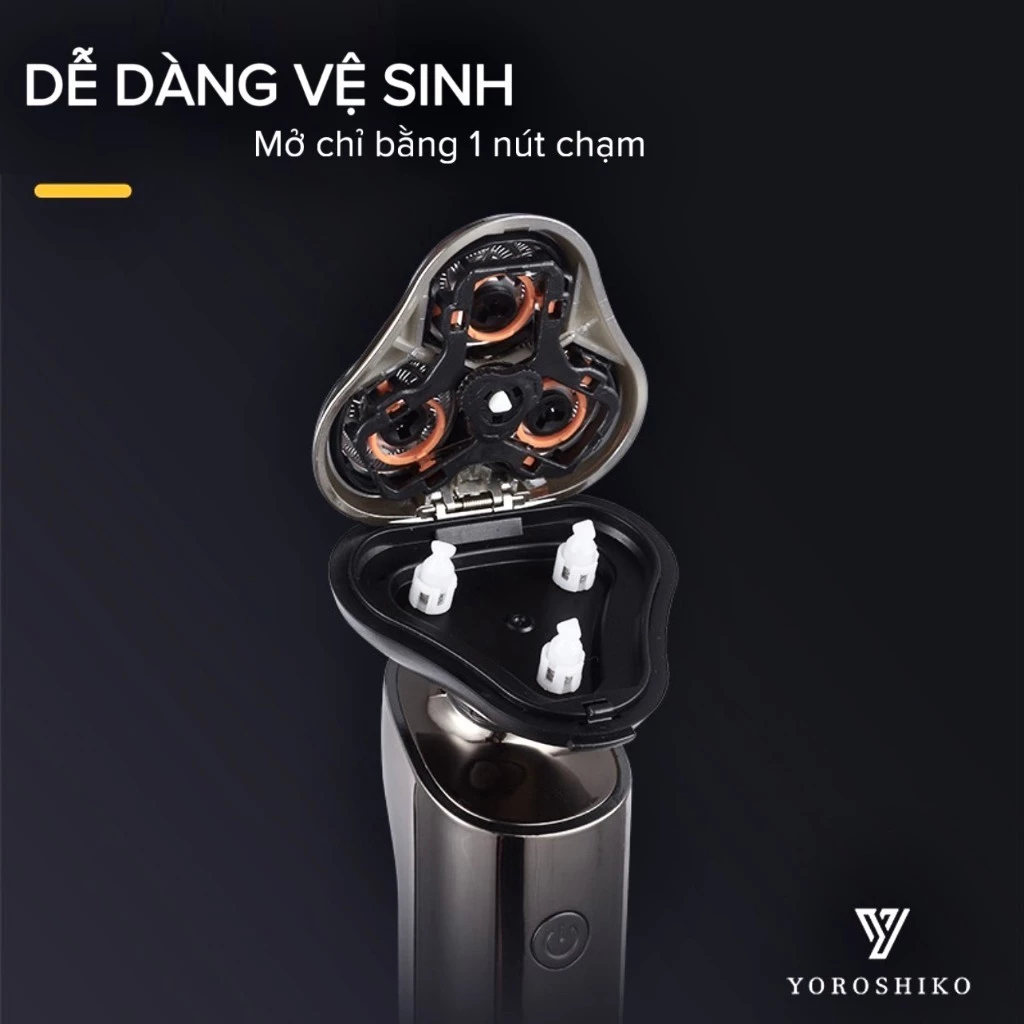 Máy Cạo Râu Đa Năng 3 Lưỡi Kép, Tỉa lông mũi tiện lợi, Tự Động Mài Sắc, Không Đau Rát, Chống Nước IPX7