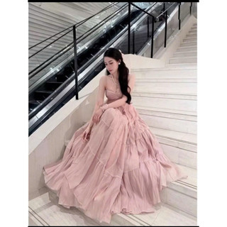 váy MAXI  2 dây Tơ xoè  tầng đi biển .Maxi  nhún  ngực  xoè  bồng sang chảng