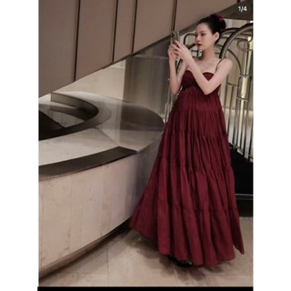 váy MAXI  2 dây Tơ xoè  tầng đi biển .Maxi  nhún  ngực  xoè  bồng sang chảng