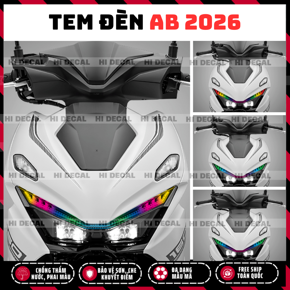 Air Blade 2026 Tem Dán Đèn Demi AB 2026 | Decal Đổi Màu Đèn Air Blade Chống Nước, Form Chuẩn, Dễ Dán